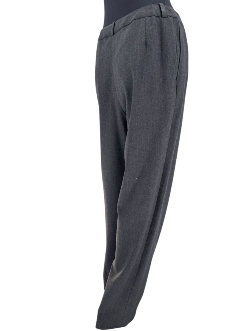 Chanel Charcoal Wool-Blend Straight-Leg Trousers – Size 42
