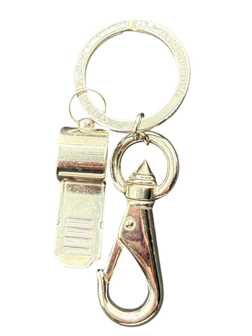 Givenchy Silver-Tone Whistle Keychain / Bag Charm – Functional Whistle