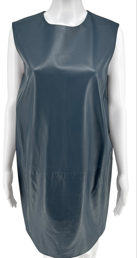 Lanvin Blue Leather Mini Dress - Size 38