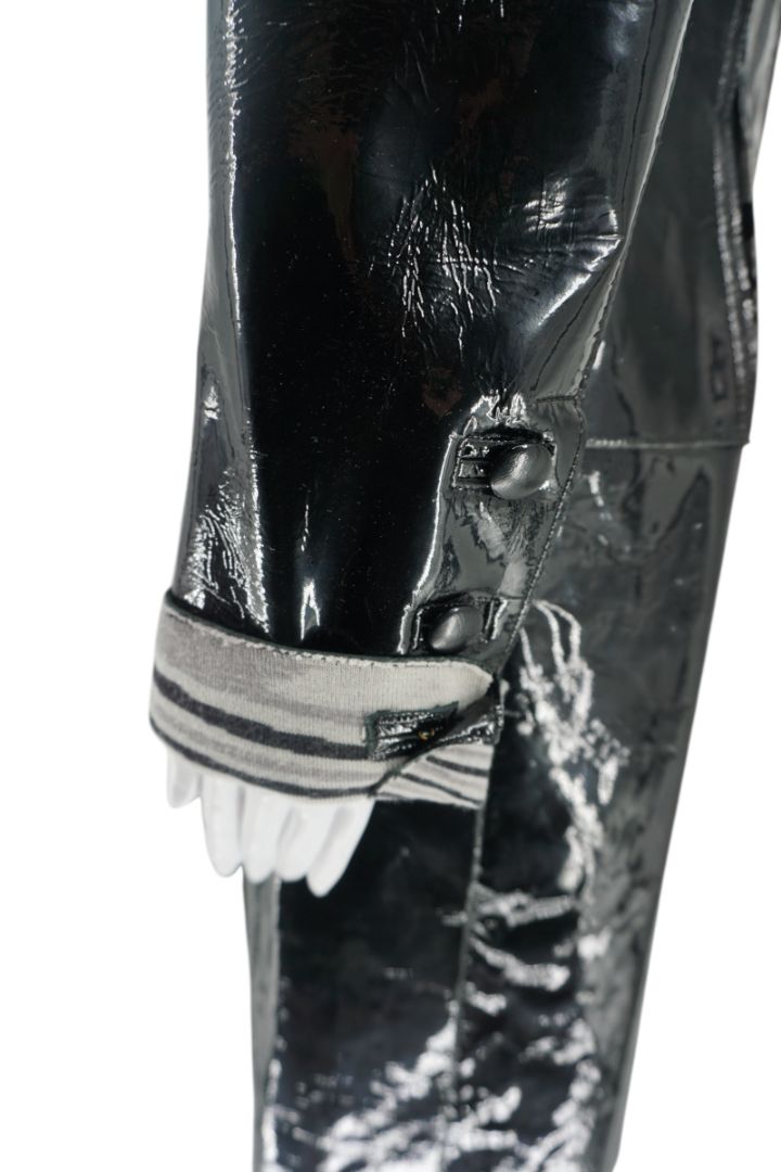 Missoni Black Patent Leather Trench Coat – Size 46