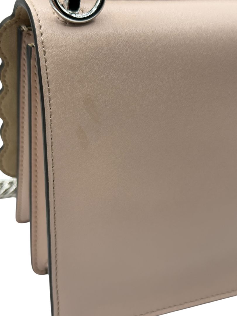 Fendi “Kan I” Small Scalloped Pearl Stud Shoulder Bag