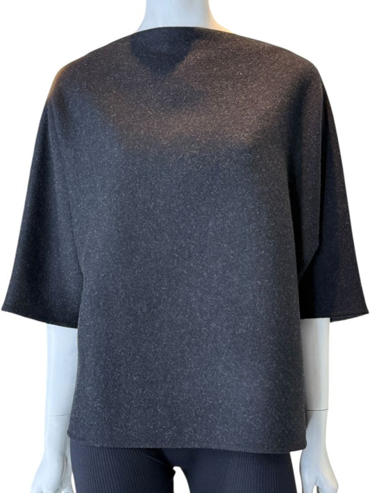 The Row Black Mélange Wool-Blend Top – Size Small