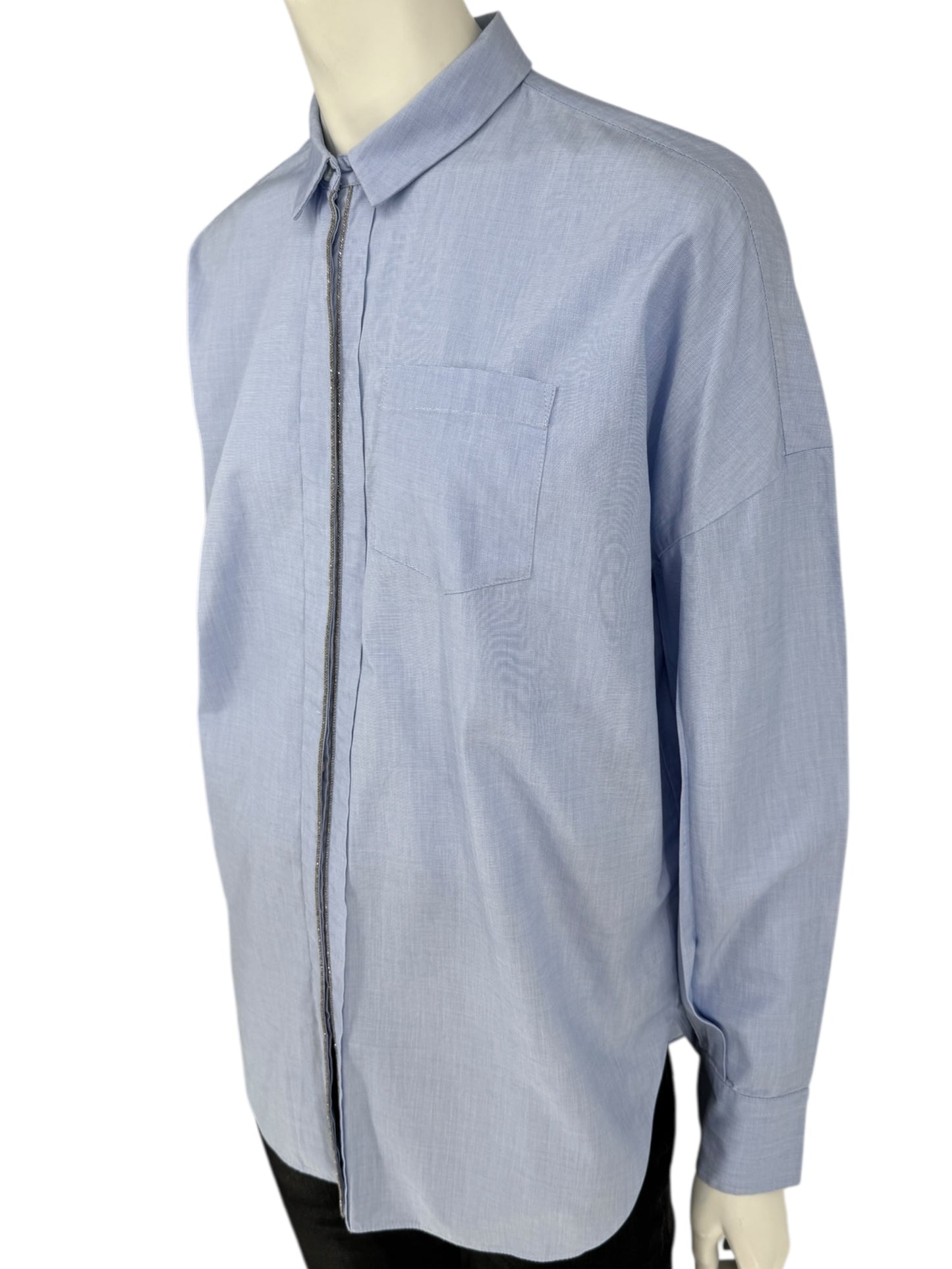 Brunello Cucinelli Light Blue Cotton Shirt – Size XL