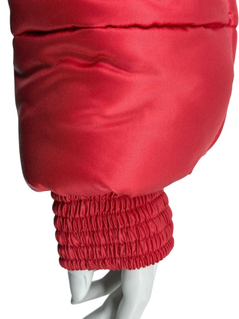 Chanel 2009 Paris Moscow Métiers d’Art Red Silk Puffer Bomber Jacket - Size 44