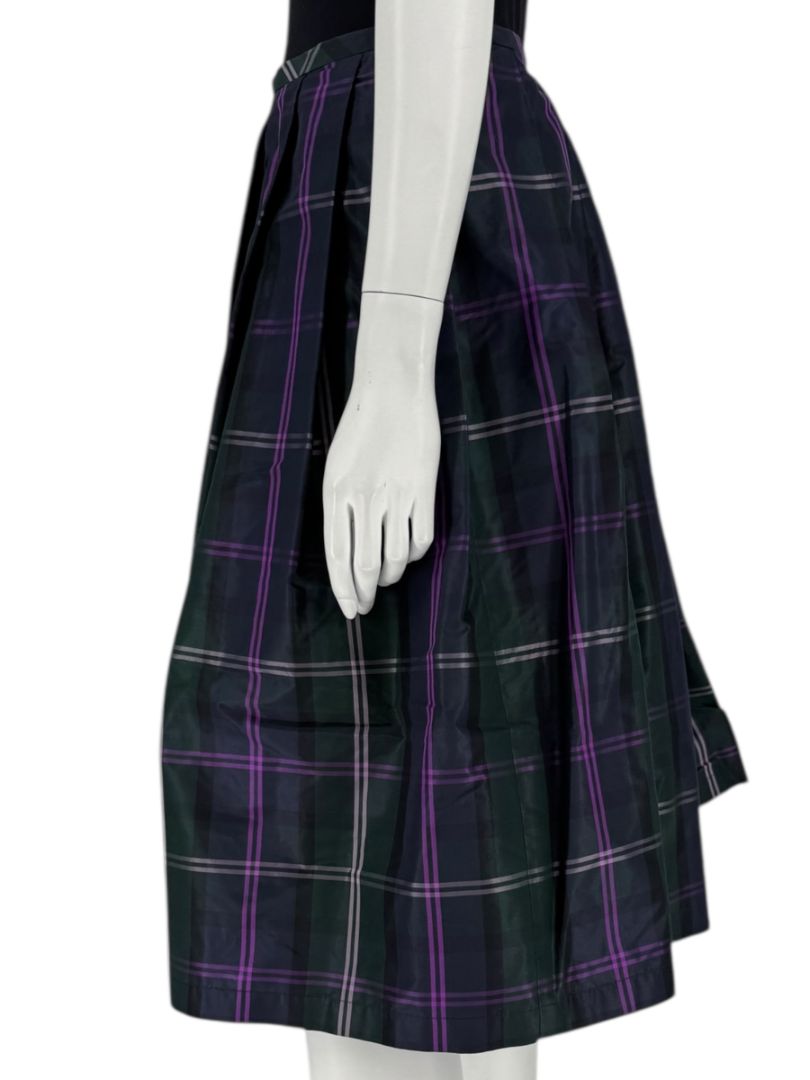 Escada Silk Plaid A-Line Skirt - Size 42