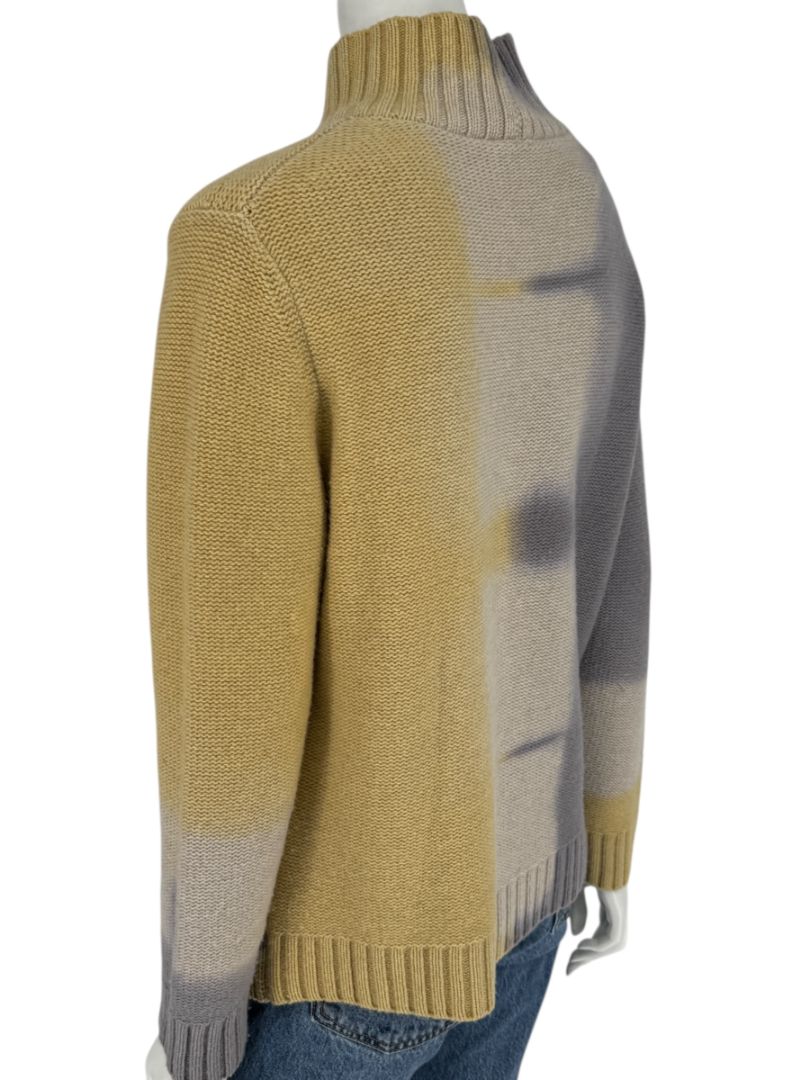 Lafayette 148 New York Wool-Cashmere Ombre Mock Neck Sweater – Size L