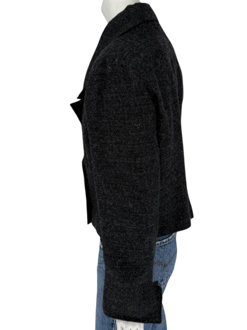 Ron Leal Charcoal Alpaca-Linen Tailored Jacket – Size 12
