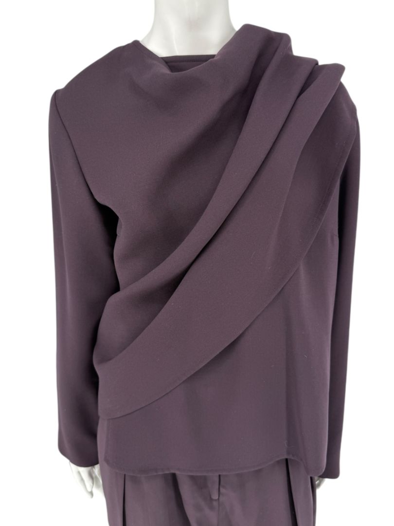 Ron Leal Aubergine Wool-Blend Two-Piece Set – Size 12