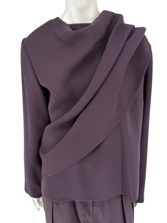 Ron Leal Aubergine Wool-Blend Two-Piece Set – Size 12