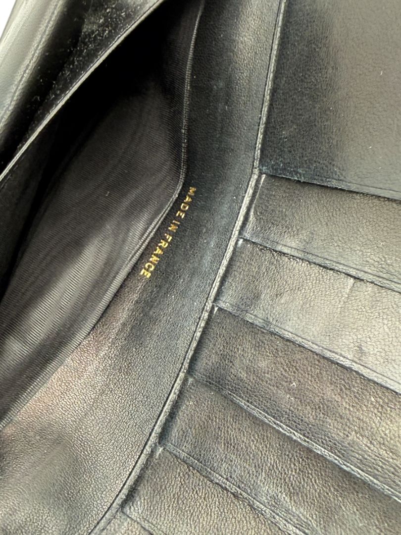 CHANEL Vintage Patent Leather CC Long Wallet – Black