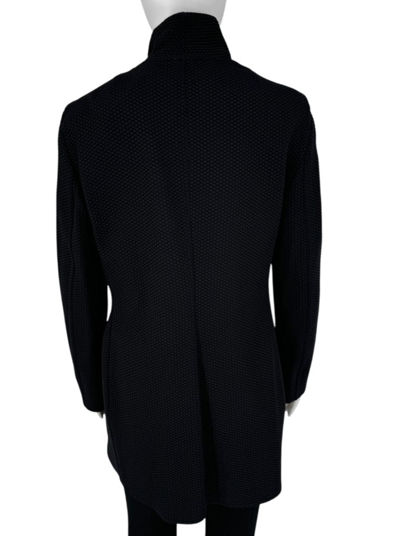 Akris Punto Black Honeycomb Zip Jacket - Size 10