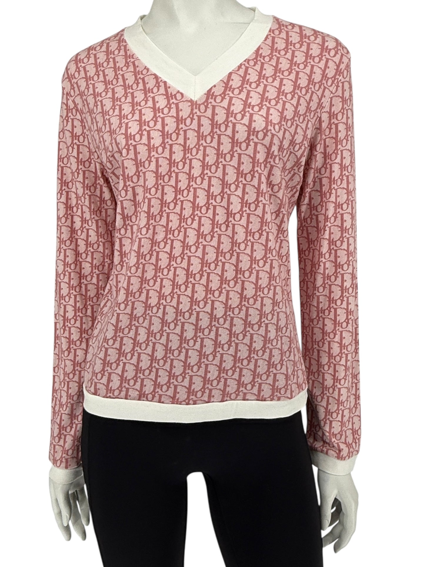 Christian Dior by John Galliano Diorissimo V-Neck Long Sleeve Shirt – Size FR 44