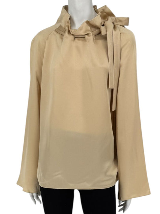 Rosetta Getty Champagne Satin Blouse – Size 6