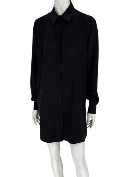 Givenchy Black Silk Tunic Shirt Dress – Size FR 42 (Fits Like M/L)