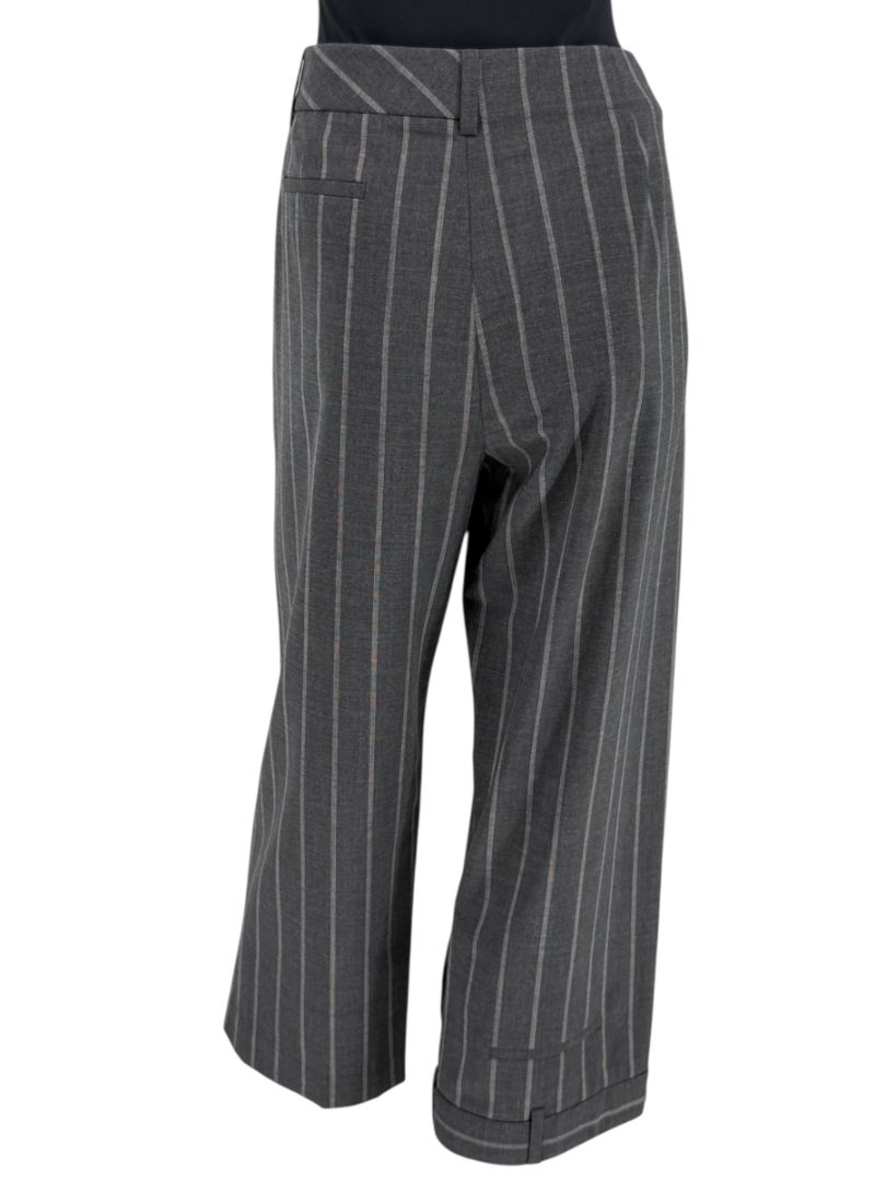 MONSE Charcoal Gray Pinstripe Cropped Trousers – Size 10