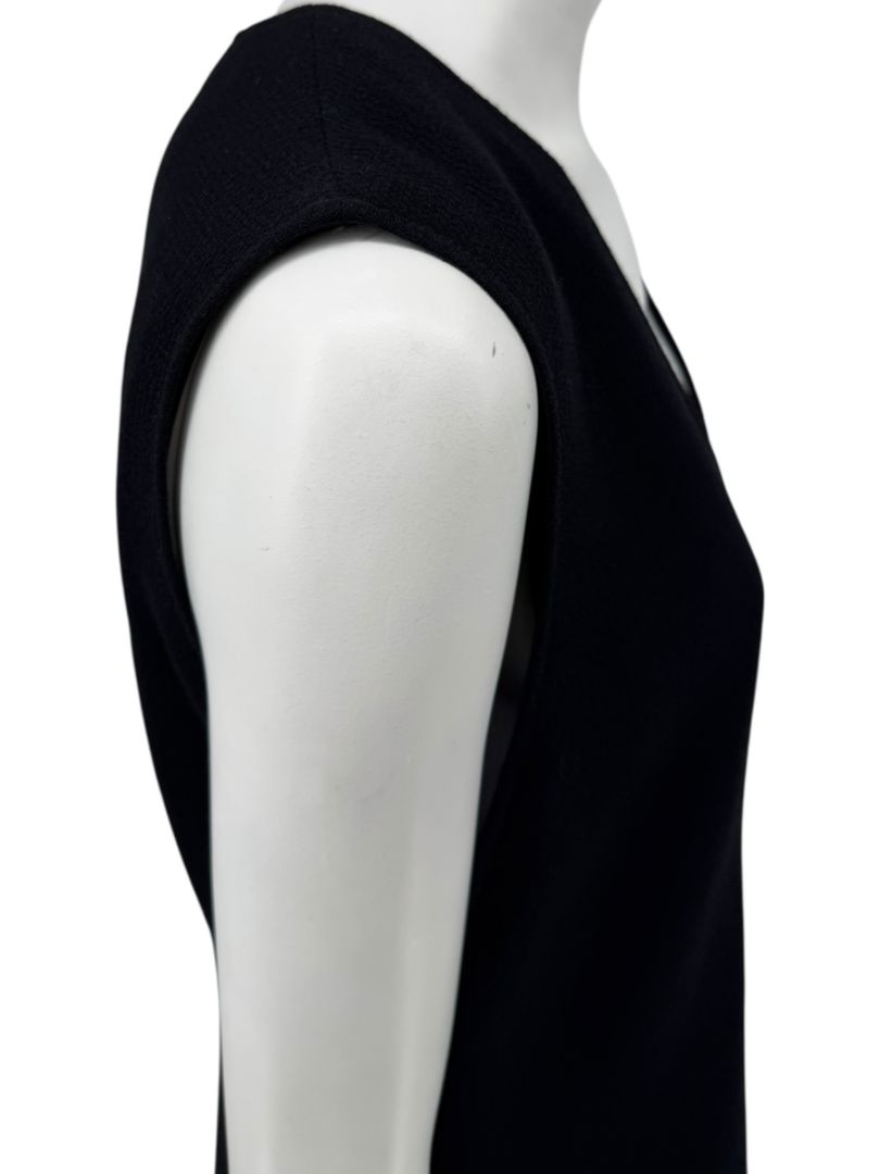 Lida Baday Black Wool Deep-V Mini Dress – Size 12