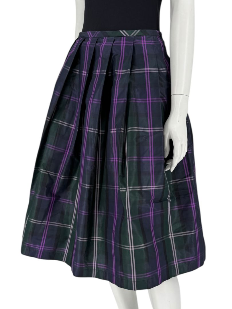 Escada Silk Plaid A-Line Skirt - Size 42