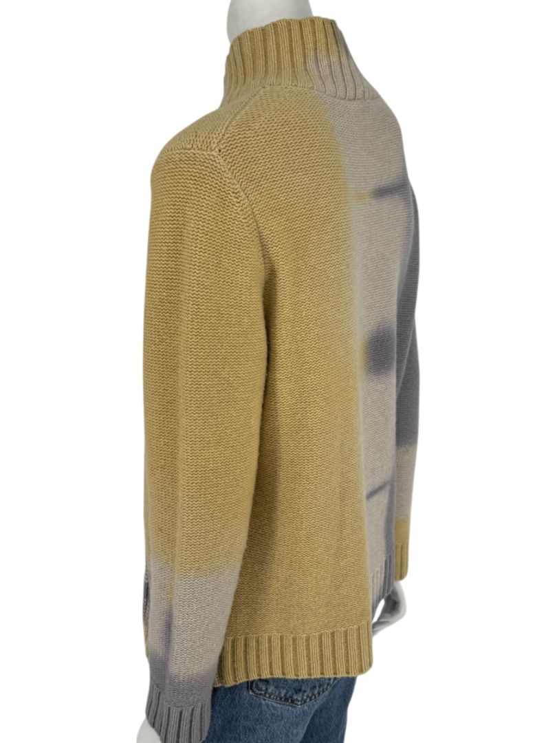 Lafayette 148 New York Wool-Cashmere Ombre Mock Neck Sweater – Size L