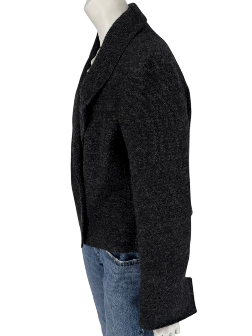 Ron Leal Charcoal Alpaca-Linen Tailored Jacket – Size 12