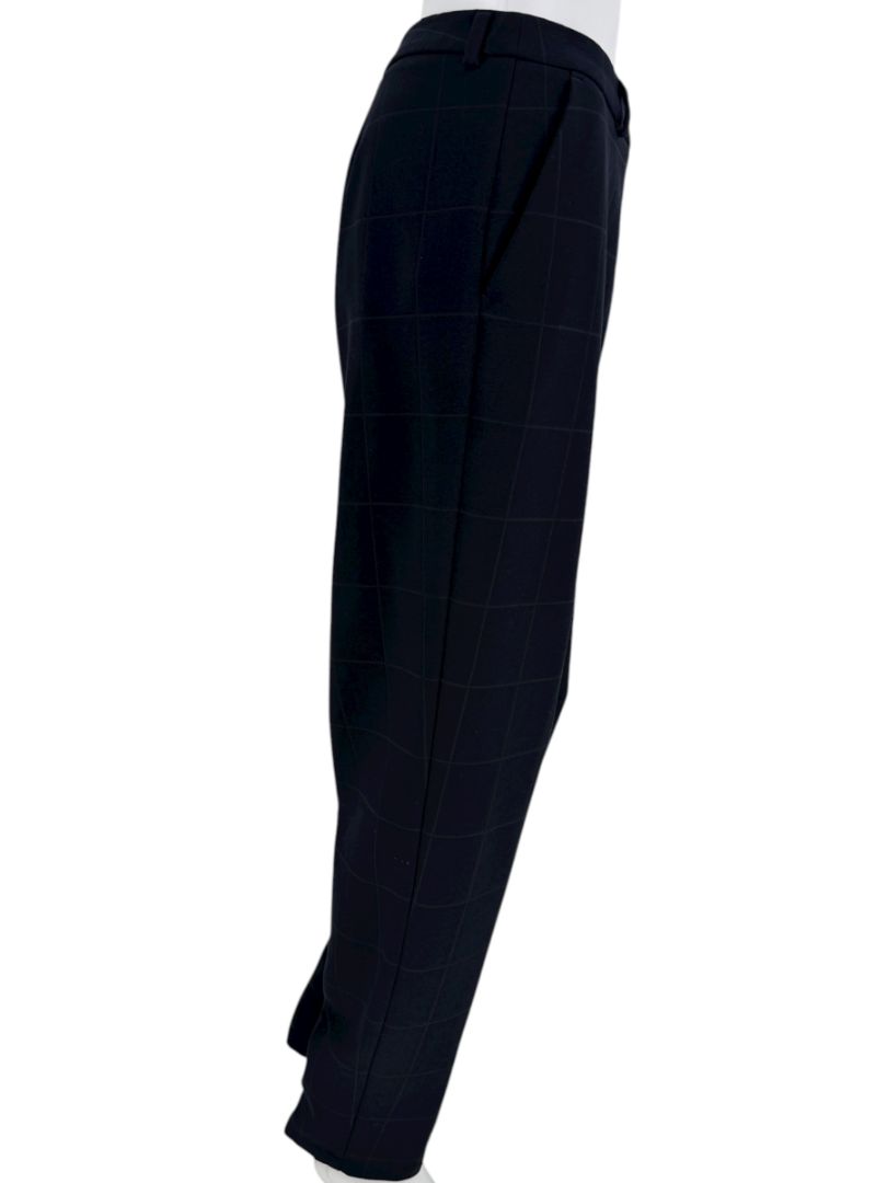 Armani Collezioni Navy Windowpane Check Trousers – Size 48