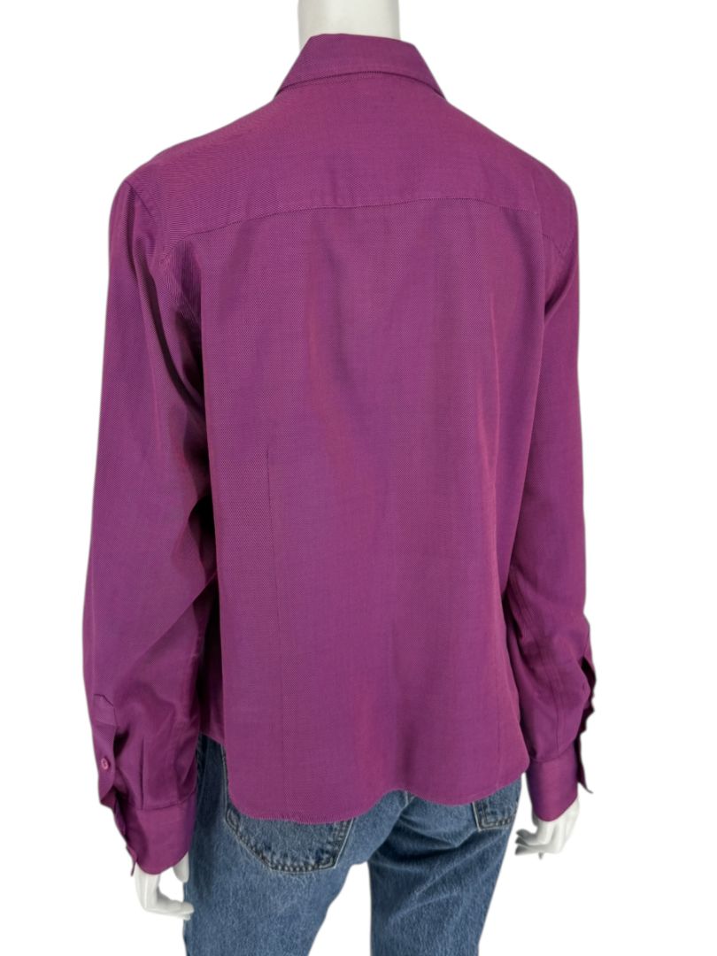 Craig Taylor Purple Egyptian Cotton Button-Front Blouse – Size XL