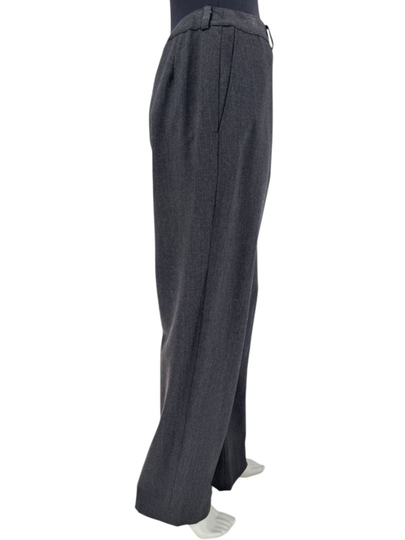 Chanel Charcoal Wool-Blend Straight-Leg Trousers – Size 42
