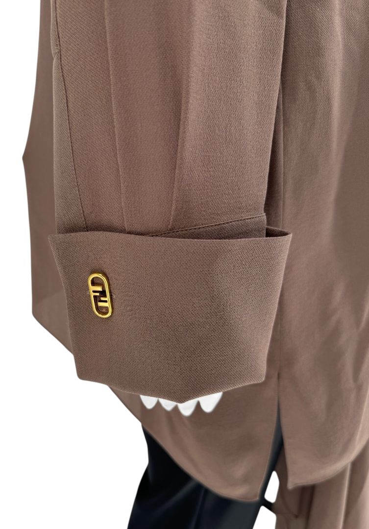 Fendi Draped Silk Georgette Blouse in Cocoa Brown – Size IT 42 (US 6)