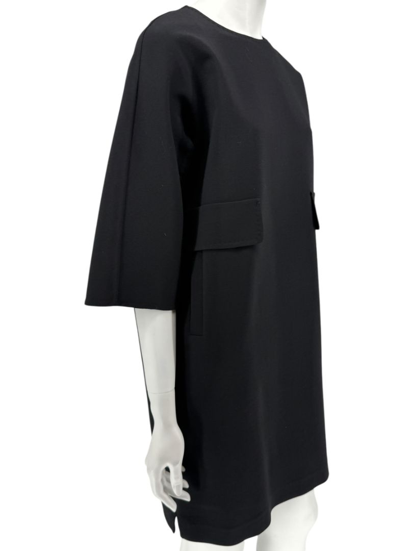 Max Mara 'Cucito a Mano' Black Wool Cocoon Dress – Size IT 40 (US 4/6)