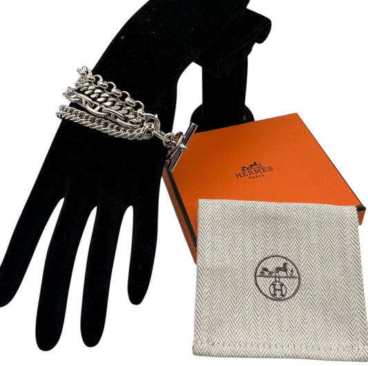 Hermès "Etcetera" Multi-Strand Sterling Silver Bracelet – 20cm