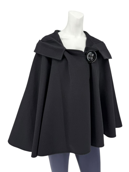 Giorgio Armani Black Wool-Cashmere Hooded Cape – Size IT 46 / US 10