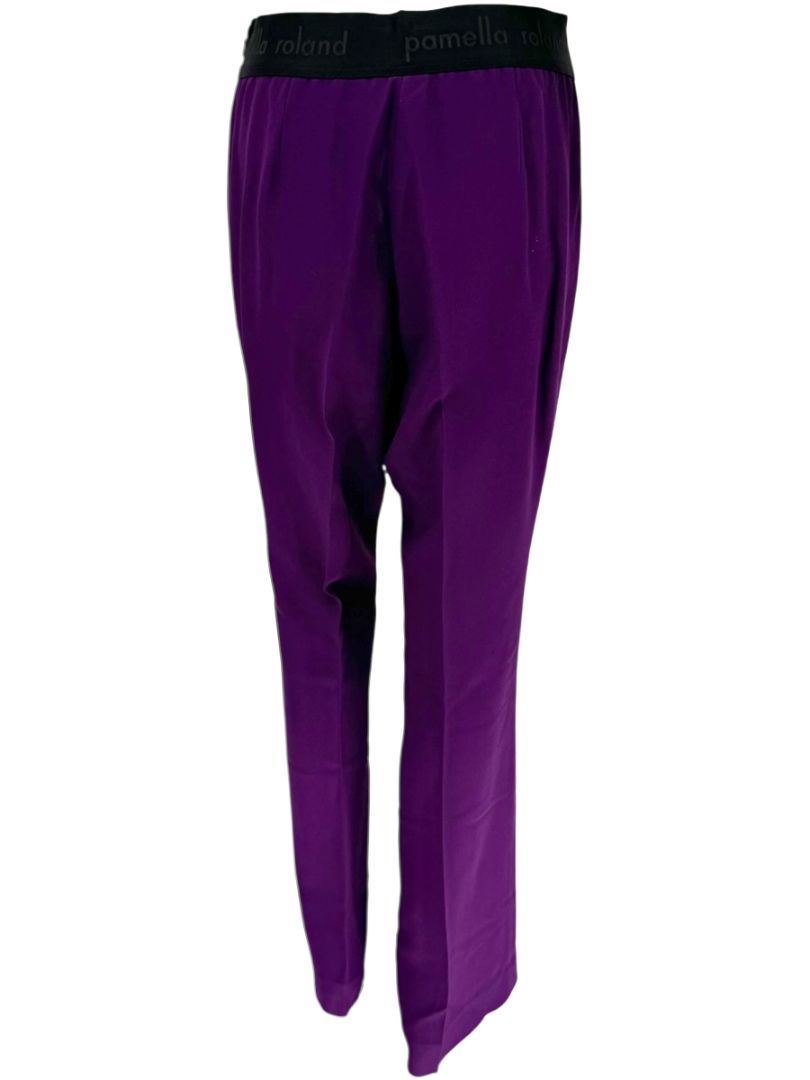 Pamella Roland Purple Crystal-Embellished Three-Piece Pant Suit – Large