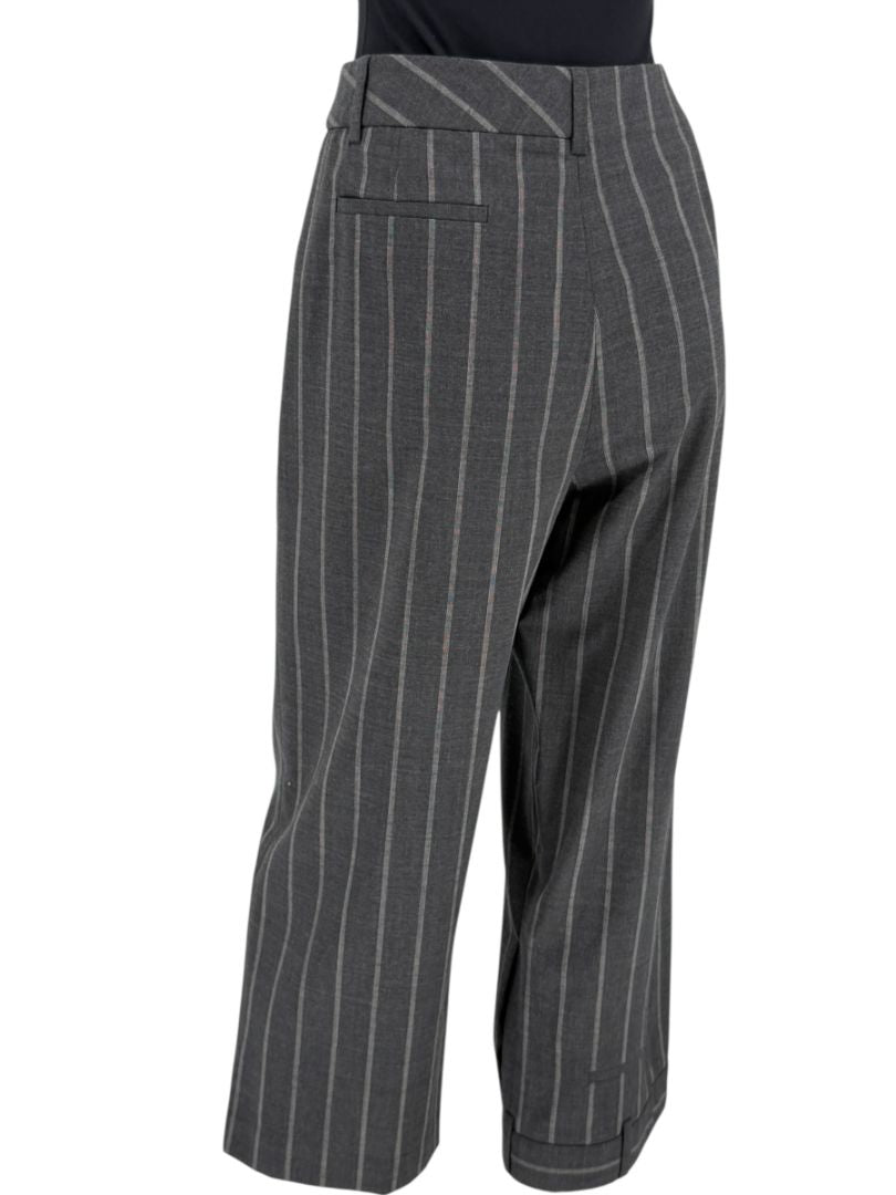 MONSE Charcoal Gray Pinstripe Cropped Trousers – Size 10