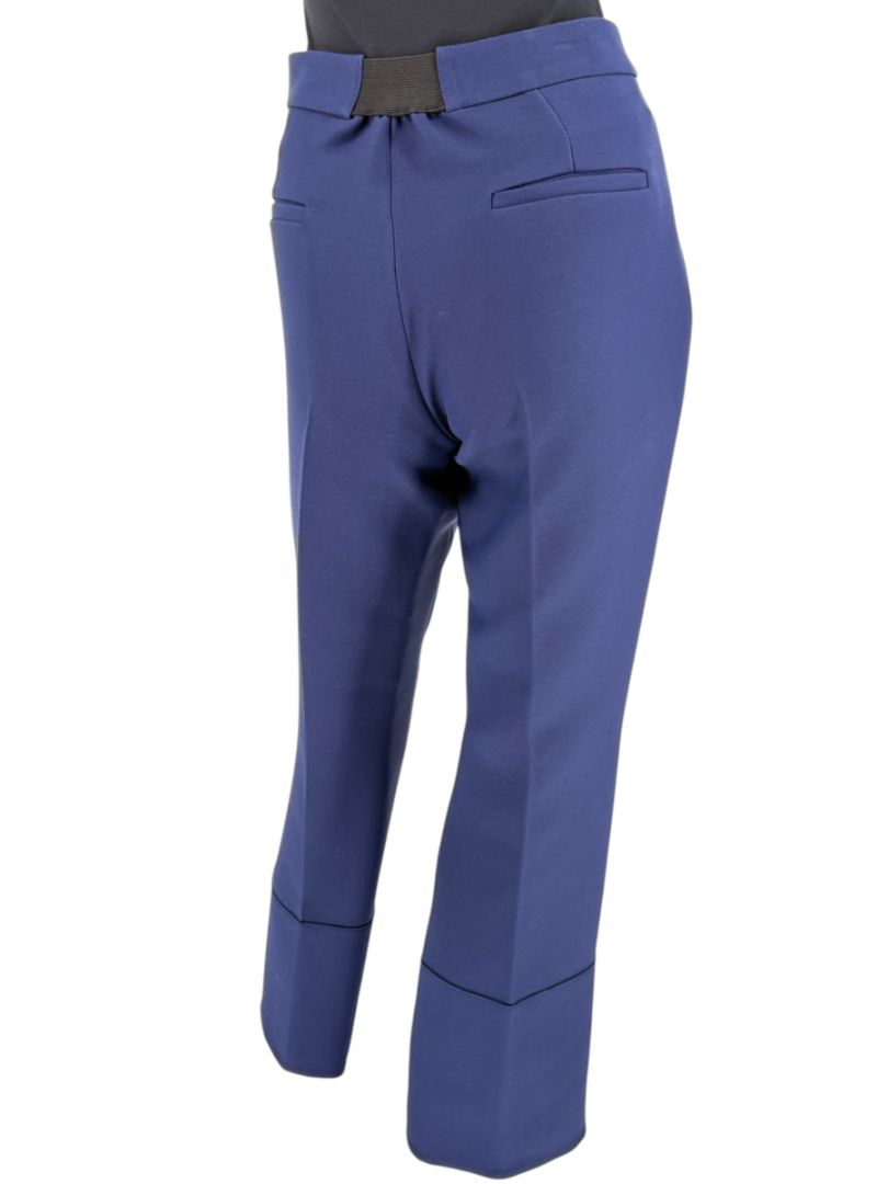 Derek Lam Navy Wool-Silk Cropped Pants – Size IT 44 / US 8