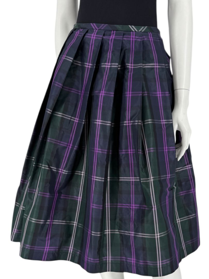 Escada Silk Plaid A-Line Skirt - Size 42