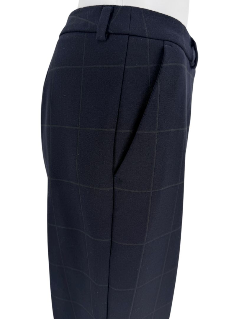 Armani Collezioni Navy Windowpane Check Trousers – Size 48