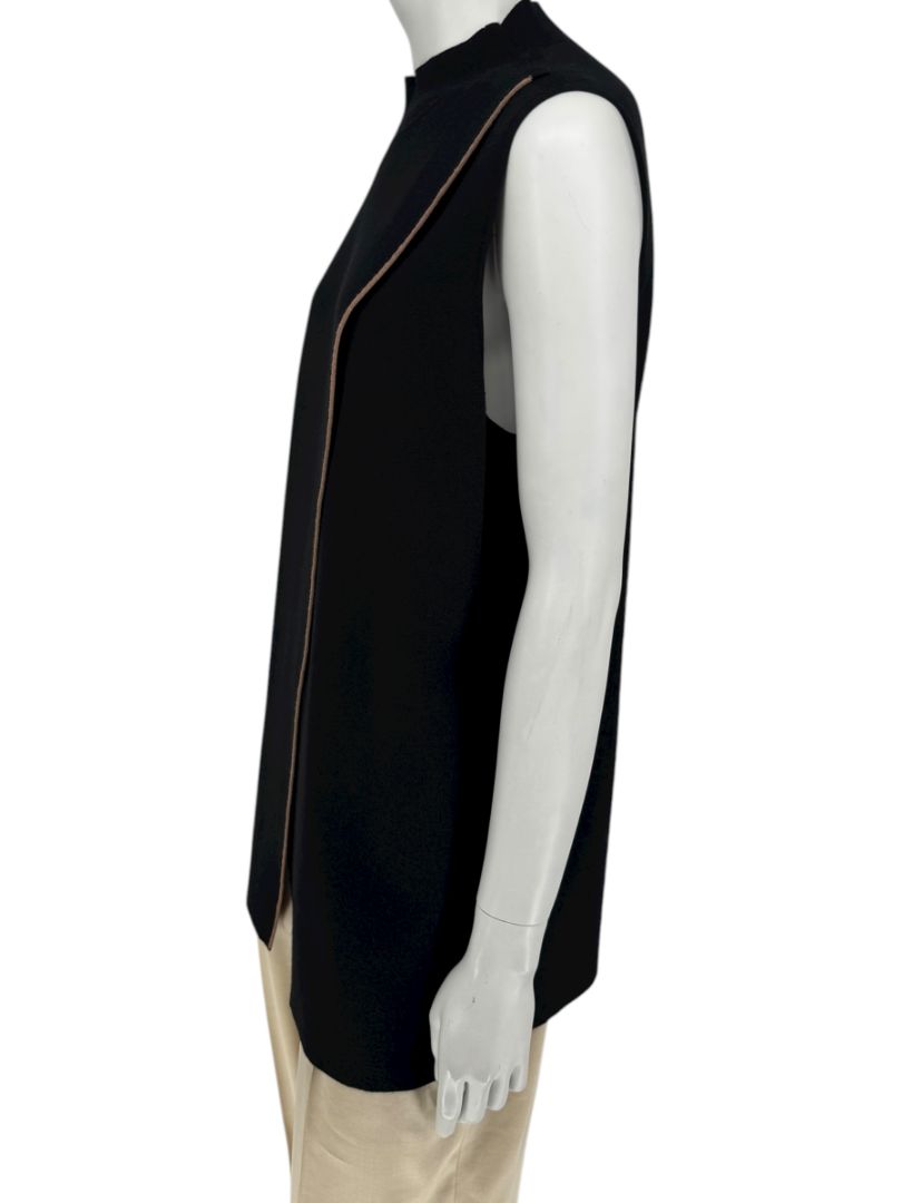 Lafayette 148 New York Women’s Black Sleeveless Knit Tunic - Medium