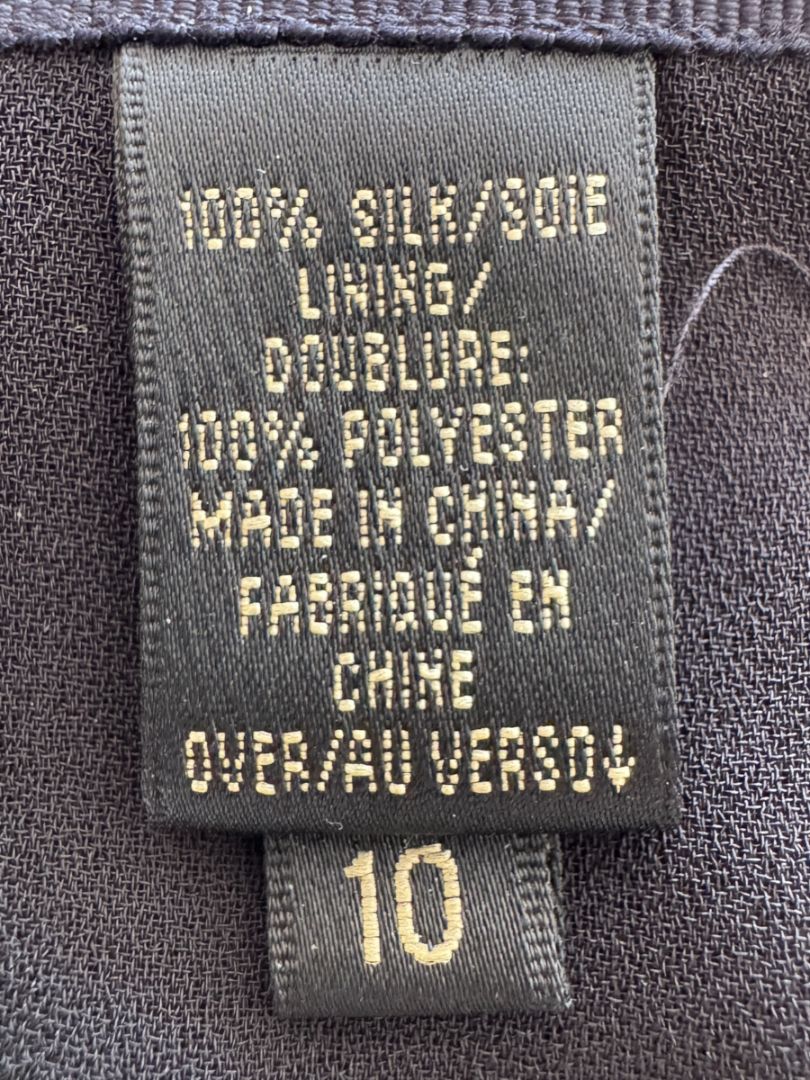 Dana Buchman Black Silk Asymmetric Ruffle Skirt – Size 12