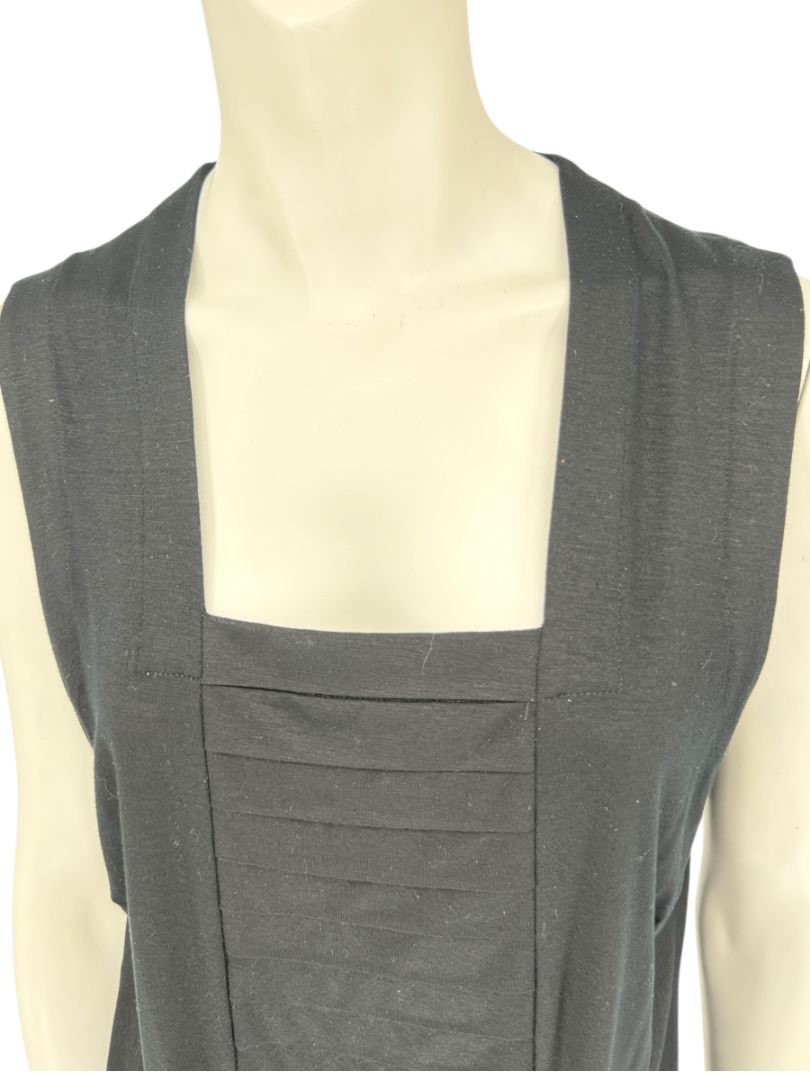 Akris Punto Black Modal-Blend Pleated Front Sleeveless Top – Size US 14