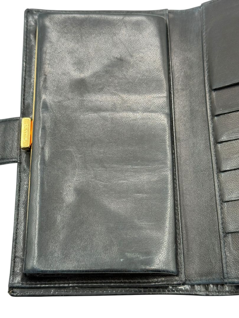 CHANEL Vintage Patent Leather CC Long Wallet – Black