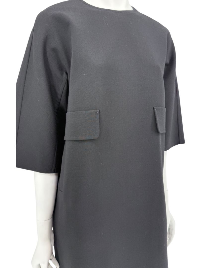 Max Mara 'Cucito a Mano' Black Wool Cocoon Dress – Size IT 40 (US 4/6)