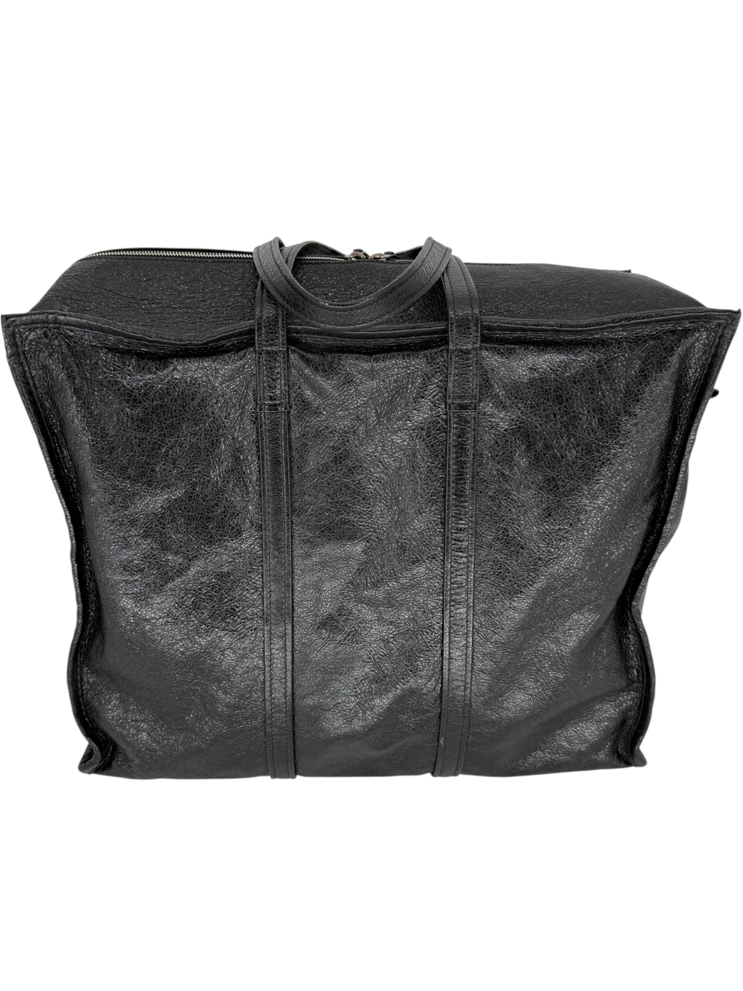 Balenciaga Black Arena Leather Bazar Shopper Tote Bag - XL