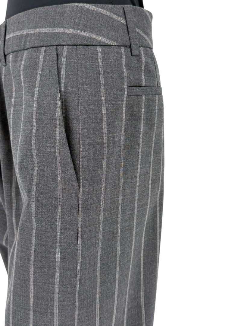 MONSE Charcoal Gray Pinstripe Cropped Trousers – Size 10