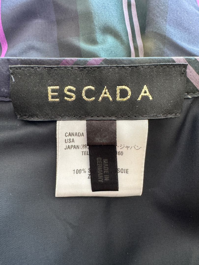 Escada Silk Plaid A-Line Skirt - Size 42