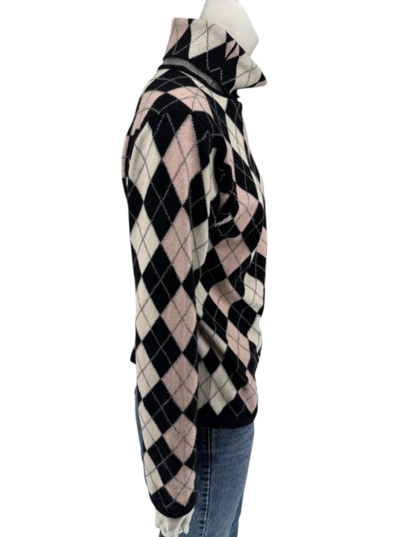 Pringle of Scotland 100% Cashmere Argyle Turtleneck Sweater – Size XL