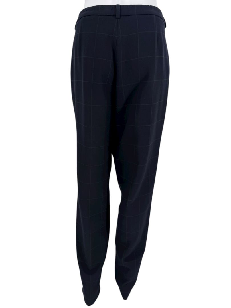 Armani Collezioni Navy Windowpane Check Trousers – Size 48