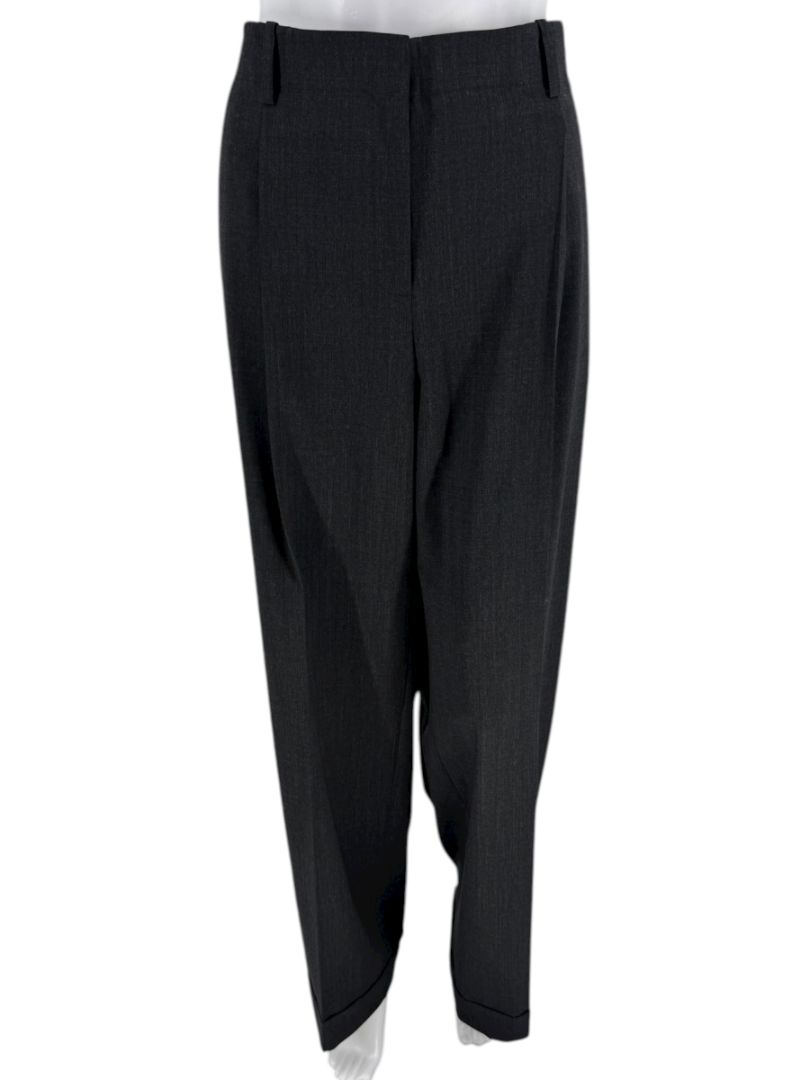 Lafayette 148 New York Charcoal Gray Wool-Blend Straight-Leg Trousers – Size 10