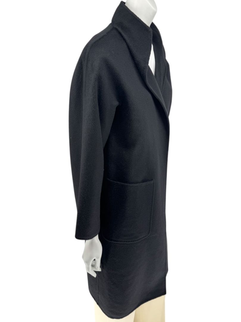 Max Mara Women’s Black 100% Wool “Cucito a Mano” Coat – Size 4