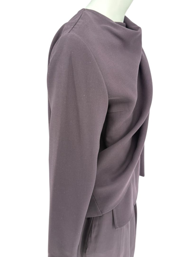 Ron Leal Aubergine Wool-Blend Two-Piece Set – Size 12