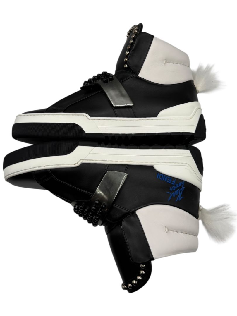 Fendi “Karl Loves Fendi” Studded High-Top Sneakers – Size 6 Mens