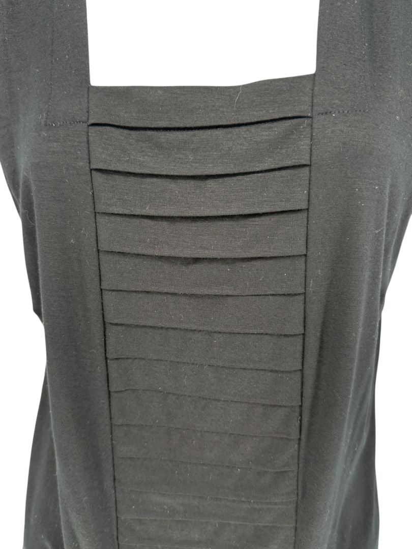 Akris Punto Black Modal-Blend Pleated Front Sleeveless Top – Size US 14
